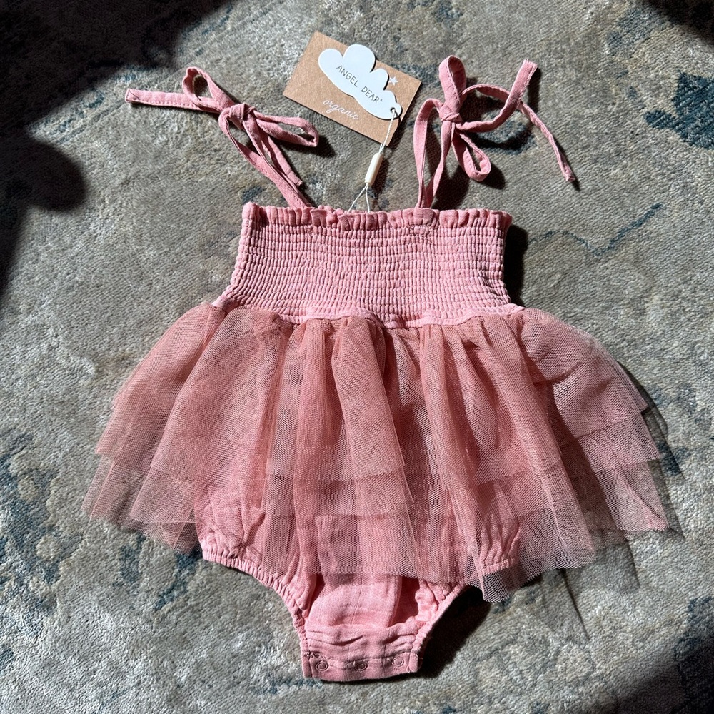 BNWT Baby Girl Angel Dear Muslin Tutu Bubble Bodysuit 💕🩰🎀